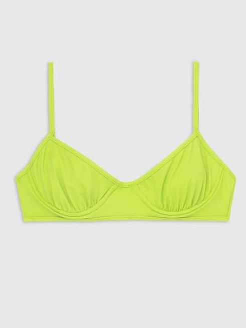 Nwt Nu Swim Pluto Underwire Bikini Top Melon Neon Bright Sz L — image 3 of 8